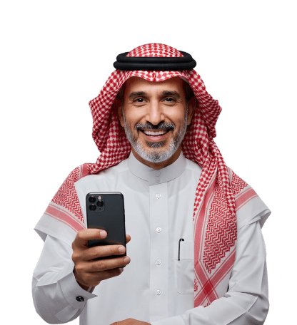 رجل سعودي يستخدم تطبيق نبضي