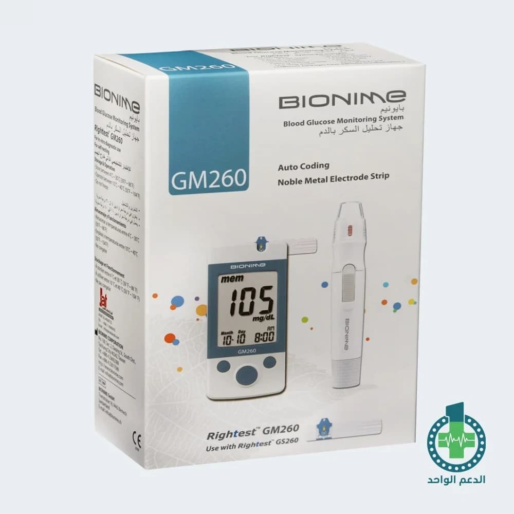 جهاز قياس نسبة الجلوكوز في الدم من بايونيم ، طراز BIO-GM260