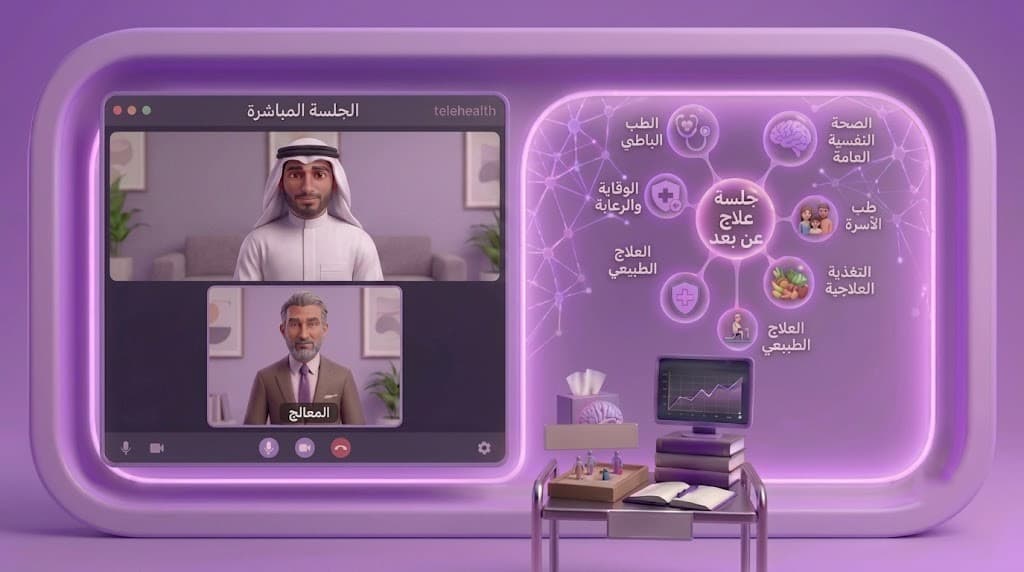 باقة ٦ جلسات علاج عن بُعد ٣٠ دقيقة