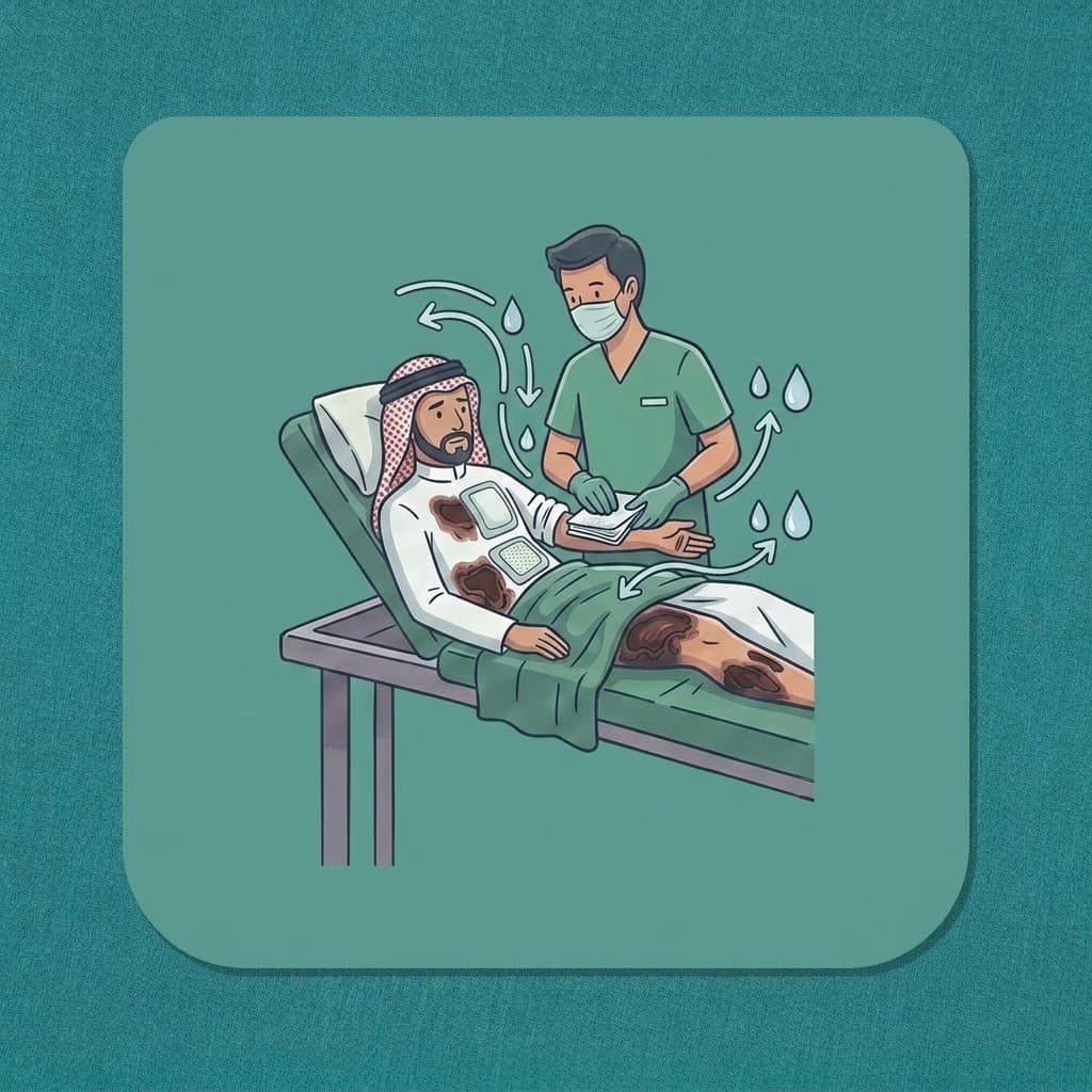 ضماد حرق الفخذ والصدر والبطن الدرجه الثالثه