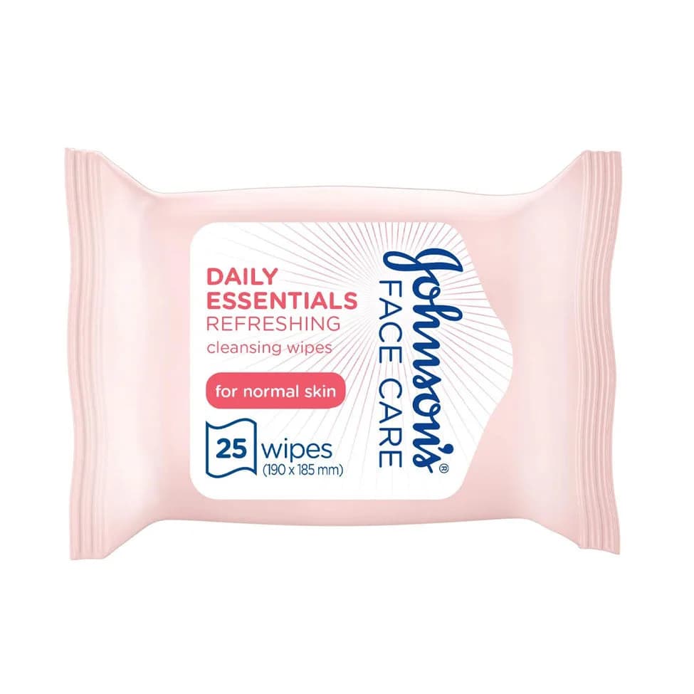 Johnson's Refreshing Facial Cleansing Wipes Normal Skin Pink 25 Pieces