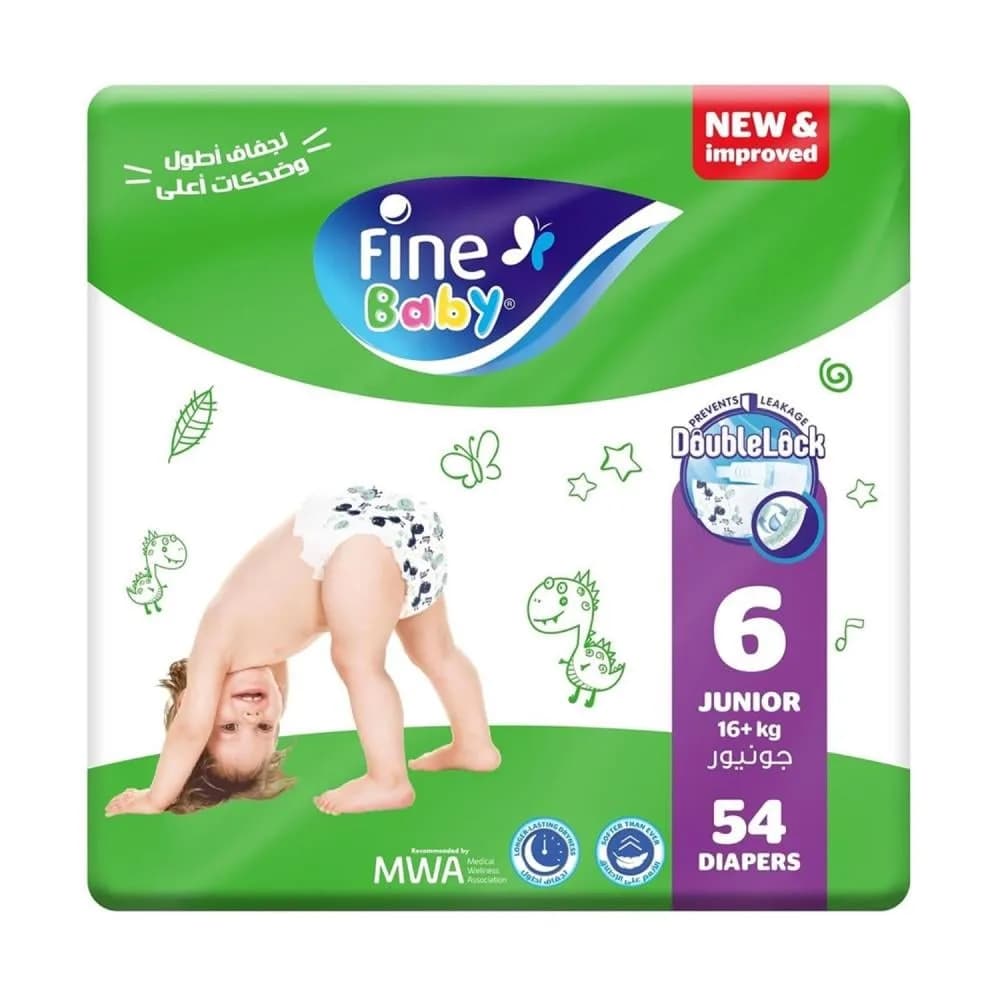 Fine Baby Diapers Size 6 Junior Mega Pack 54 Diapers