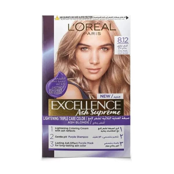 L'Oréal X-Lance Triple Care for Shiny Hair, Pearl Blonde Light Ash 8.12