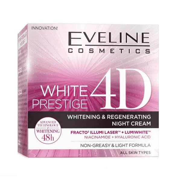 Eveline White Prestige 4D Intensive Night Cream for Oily and Combination Skin 50ml