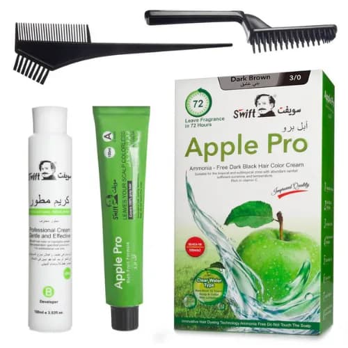 Swift Apple Pro Dark Brown Hair Dye 3/0 100ml