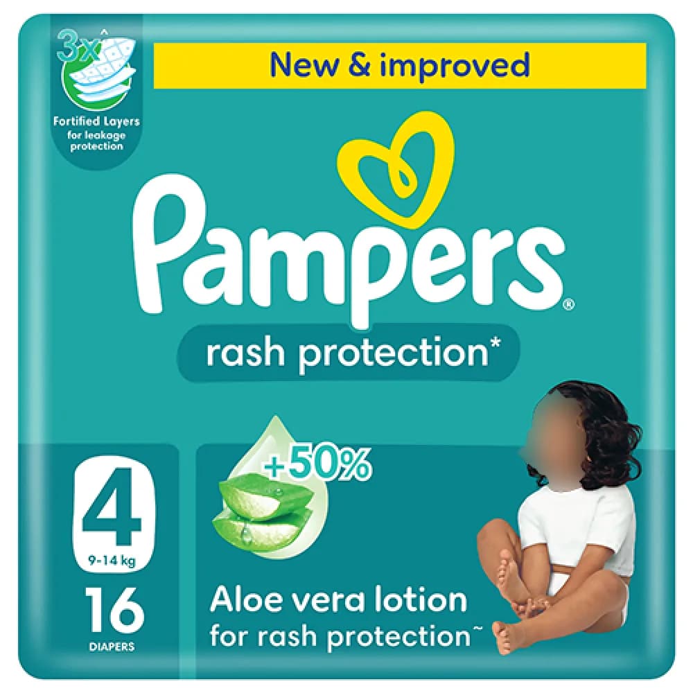 Pampers 4 with Aloe Vera, 16 diapers