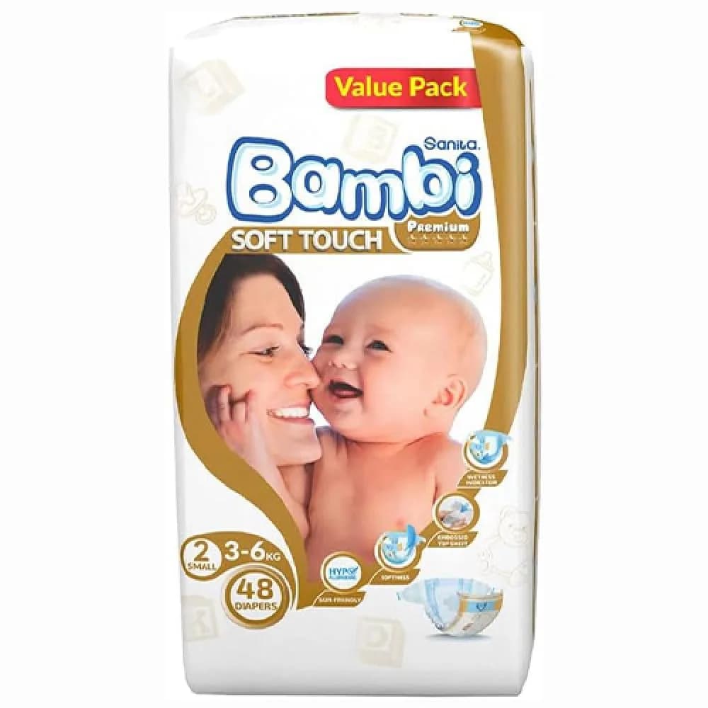 Sanita Bambi Size 2 Diapers, 48-Pack