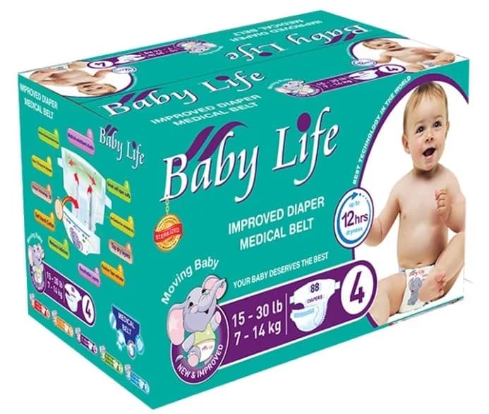 Baby Life Box Size 4 - 88 Diapers