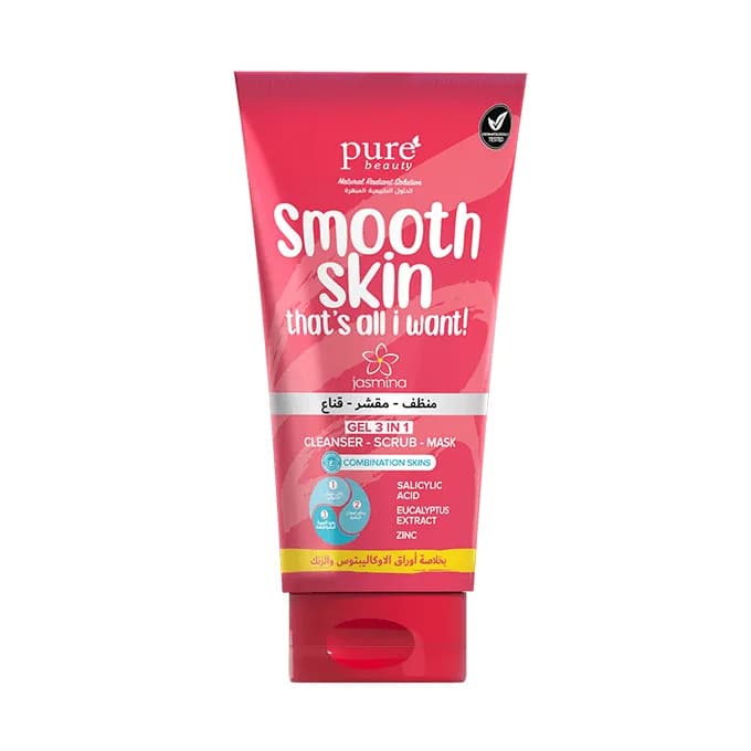 Jasmina 3-in-1 Cleansing Gel-Exfoliating Mask for Combination Skin with Eucalyptus and Zinc