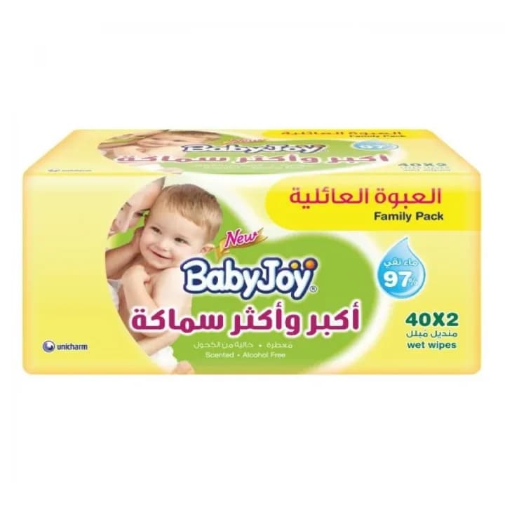 Baby Joy Wet Wipes for Baby Care and Cleansing - 40 Pieces×2