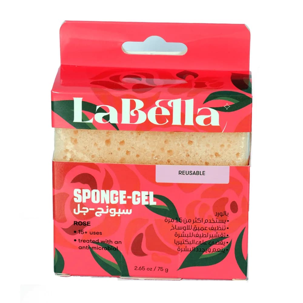 LaBella Reusable Shower Gel Filled Sponge - Rose