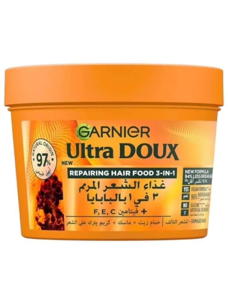 Garnier Ultra Doux 3-in-1 Restorative Hair Food with Papaya Extract - 390ml