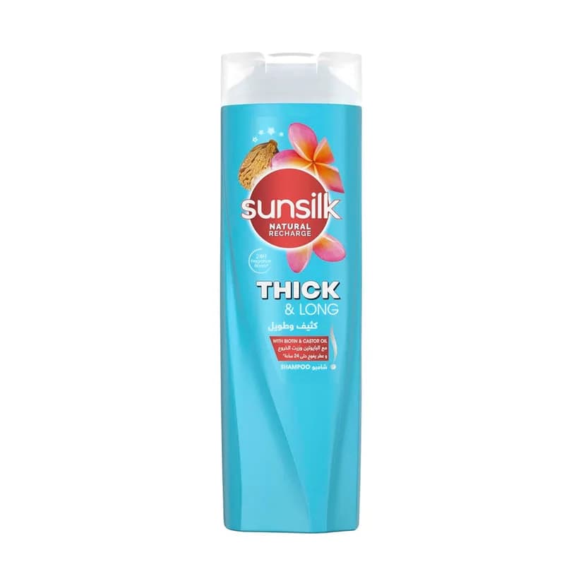 Sunsilk Shampoo for Thick and Long Hair with Biotin and Castor Oil 600ml