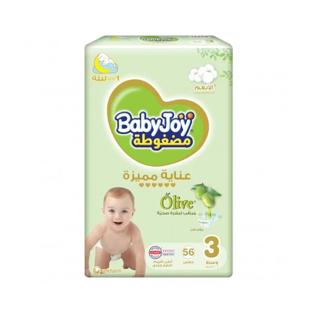 Baby Joy Olive Oil Diapers Size 3 Medium - 56 Diapers