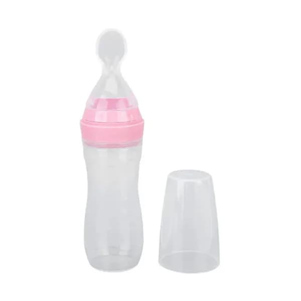 8518 Baby Care Zone Silicone Feeding Bottle with Spoon