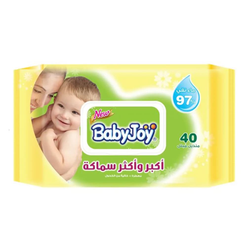 Baby Joy Baby Wipes, Larger and Thicker - 40 Wipes