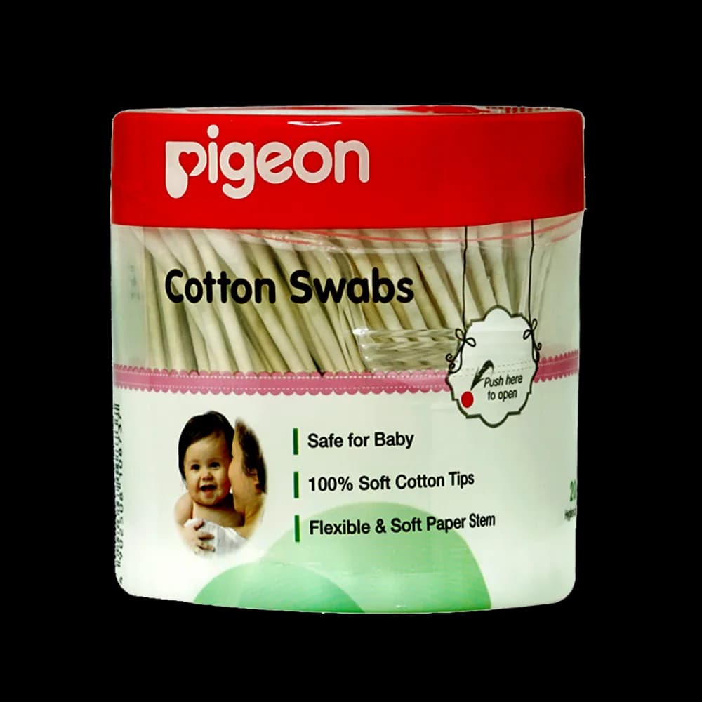 Pigeon Cotton Swabs for Baby Cleaning, 200 Swabs