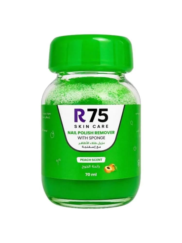 R75 Peach Scented Sponge Nail Polish Remover - 70ml