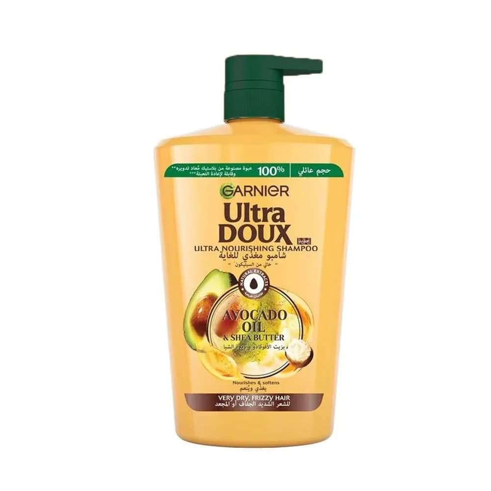 Garnier Ultra Doux Shampoo with Avocado Oil and Shea Butter - 1000ml