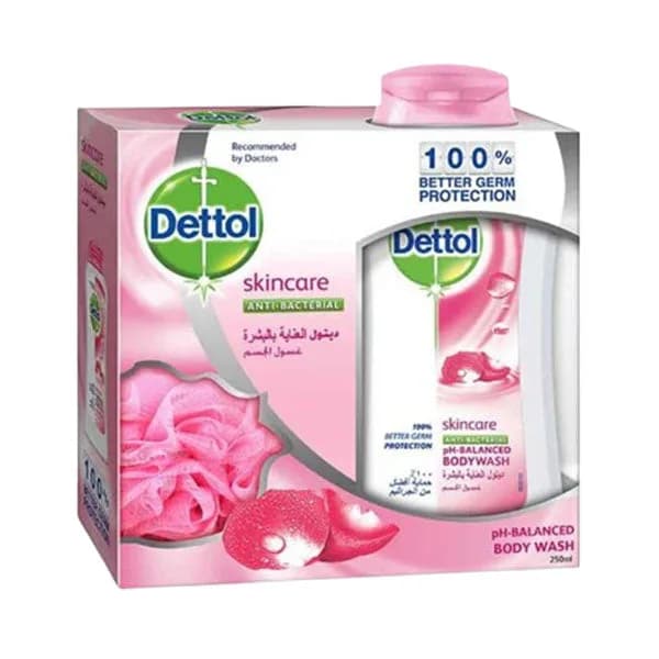 Dettol Skin Care Shower Gel 250ml with Loofah