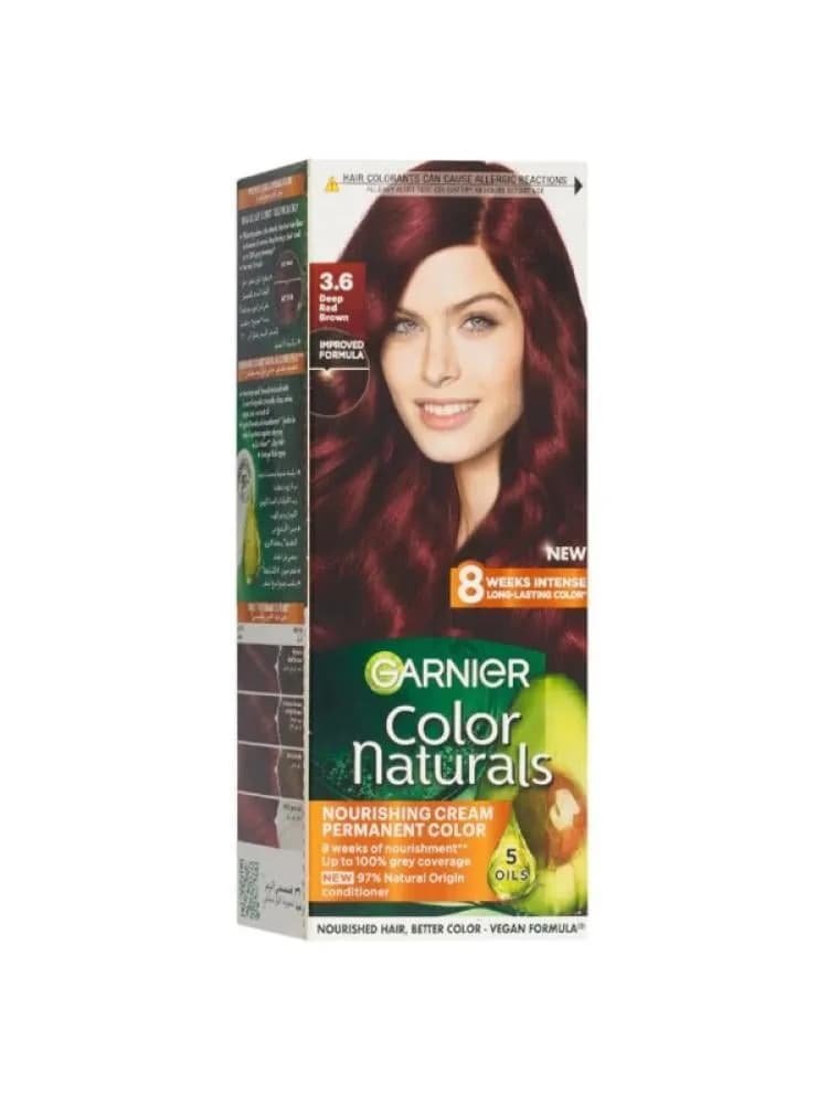 Garnier Color Naturals Permanent Nourishing Hair Color - Shade 3.6 Dark Reddish Brown