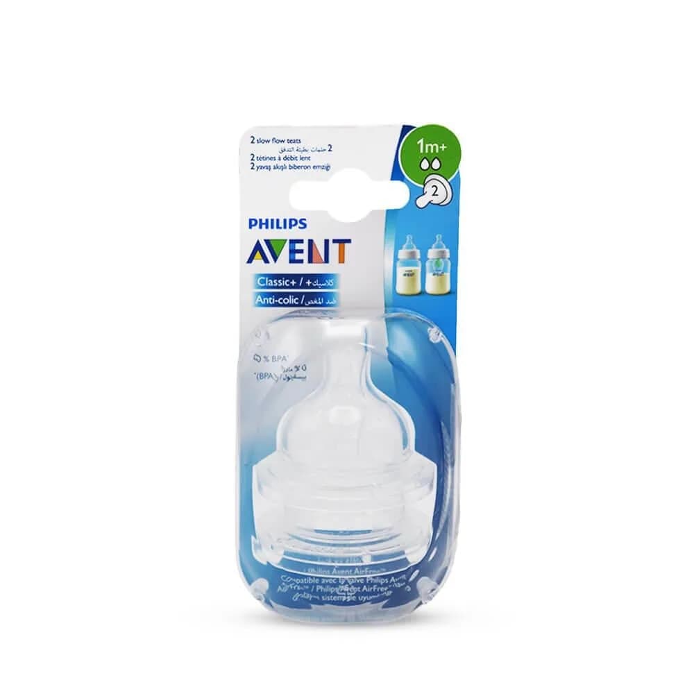 Philips Avent Anti-Colic Baby Feeding Nipples +1 Month - 2 Pack