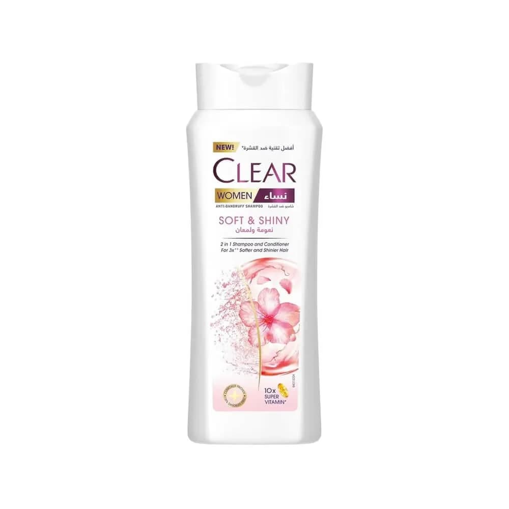 Clear Anti-Dandruff Shampoo for Women, Smoothness & Shine - 600ml
