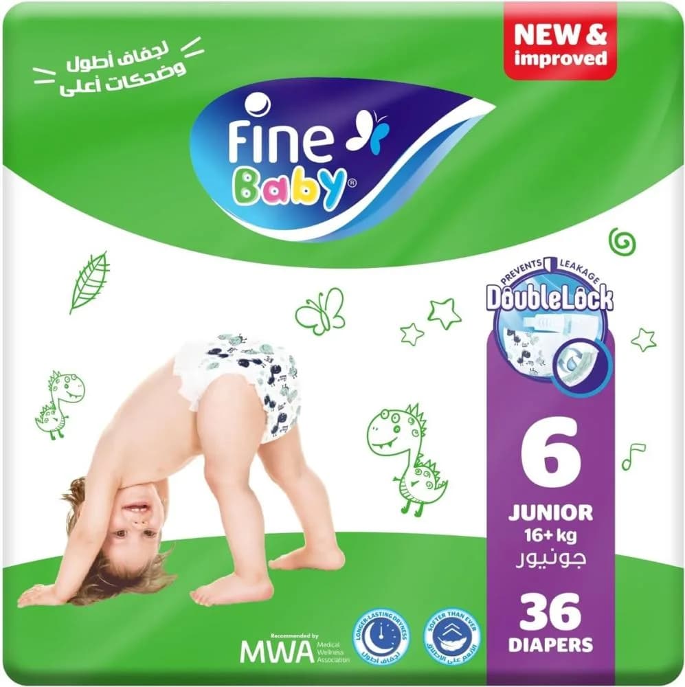Fine Baby Size (6) Economy Pack 36 Diapers