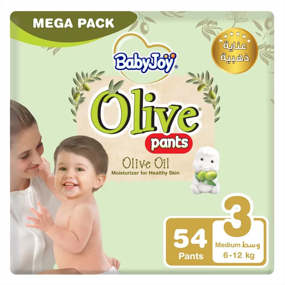 Baby Joy Healthy Skin Panties with Olive Oil, Size 3, Pack of 54 Panties