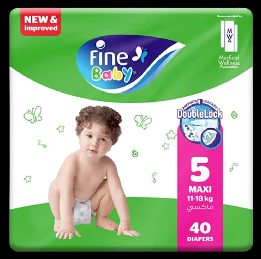 Fine Baby (5) Jumbo Pack 40 Diapers