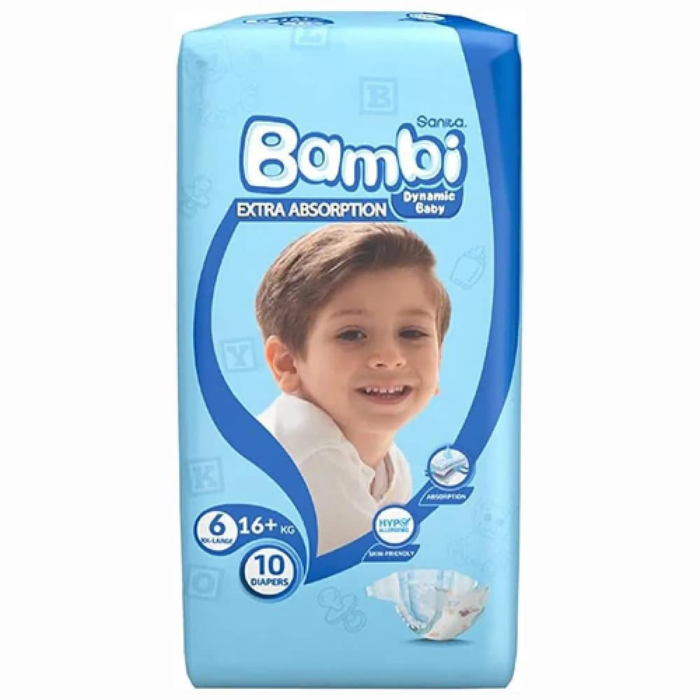 Sanita Bambi Size 6 Diapers, 10-Pack