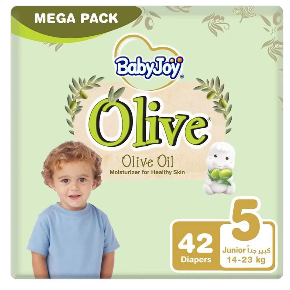 Baby Joy Healthy Skin Diapers with Olive Oil, Size 5, Pack of 42 Diapers