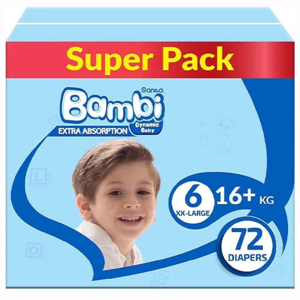 Sanita Bambi Size (6) Box of 72 Diapers
