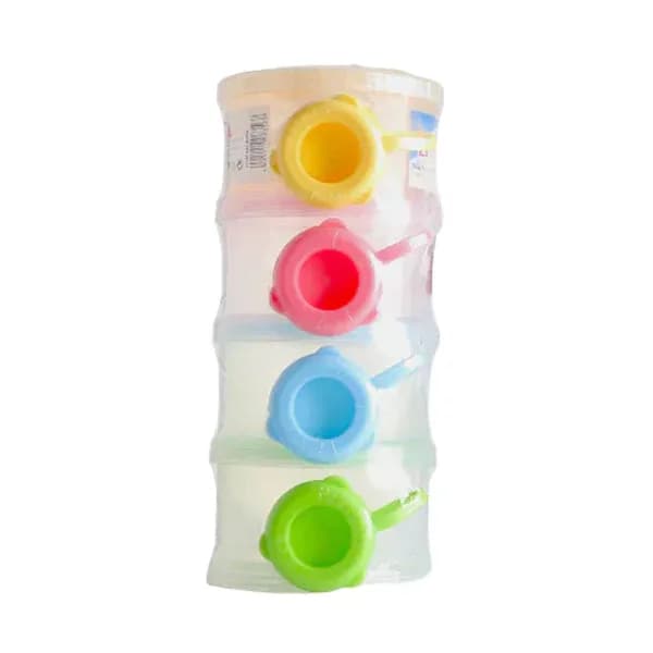 Baby Care Zone 4-Layer Colored Transparent Milk Powder Box with Side Caps