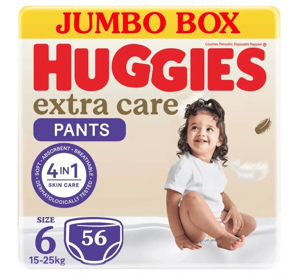 Huggies Extra Care Diapers, Size 6, Pack of 56
