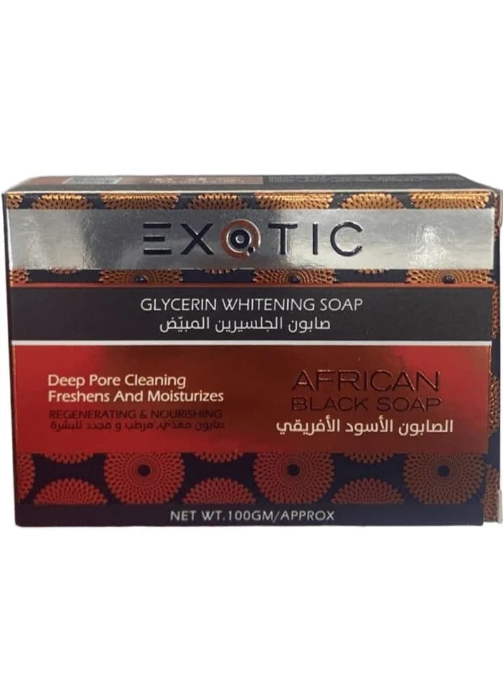 Glycerin whitening soap, African black soap, 100 grams