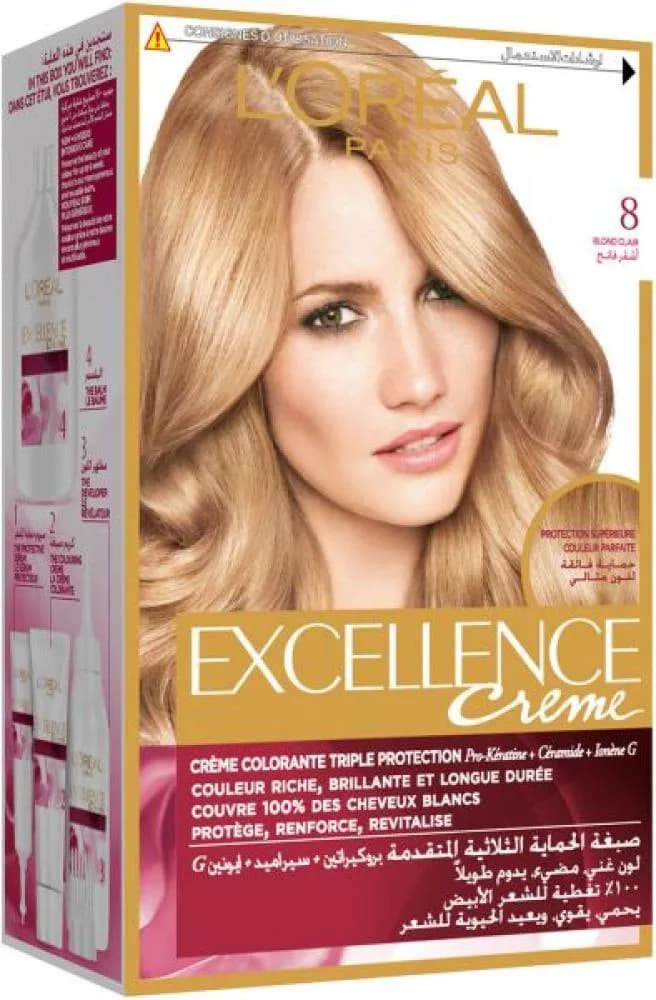 L'Oreal Excellence 8 Light Blonde Hair Color Kit