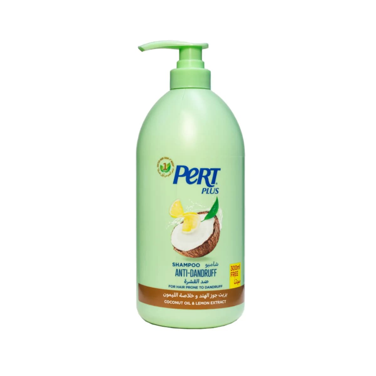 Pert Plus Anti-Dandruff Shampoo with Coconut Oil and Lemon - 1 Liter
