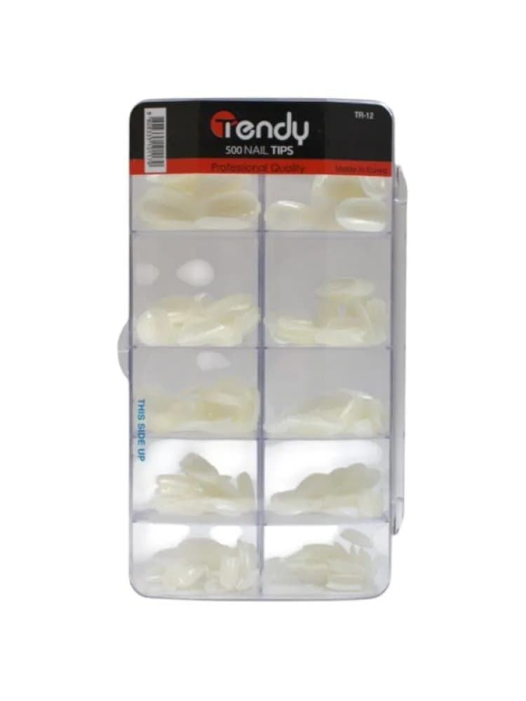 Trendy - White Nail Polish Set, 500 pieces | TR-12