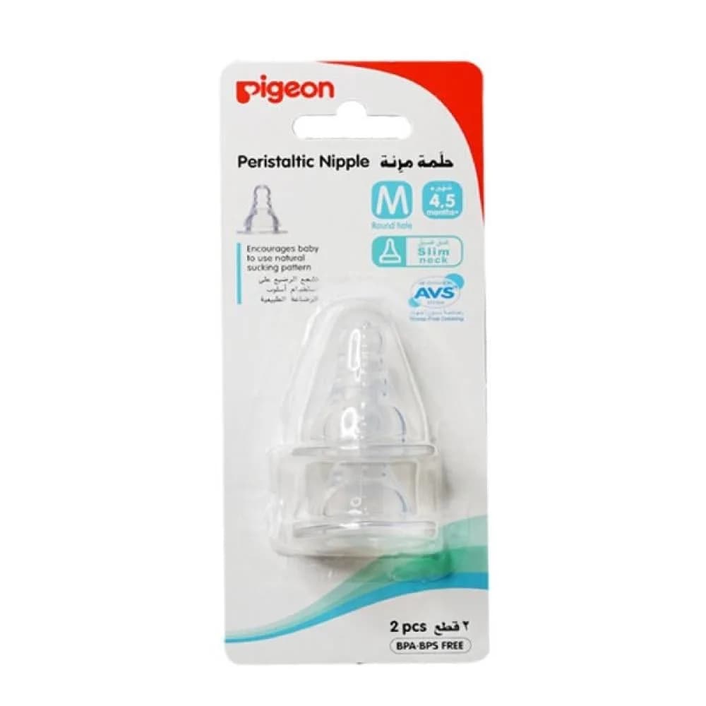 Medium-sized teat + 4 months card from Pigeon - 2 pieces
