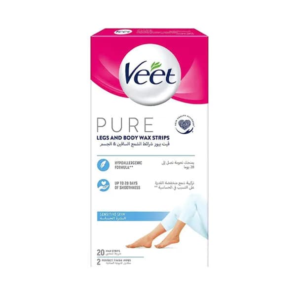 Veet Wax Strips for Sensitive Skin, 20 pieces
