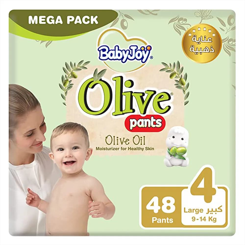 Baby Joy Healthy Skin Panties with Olive Oil, Size 4, 48-pack