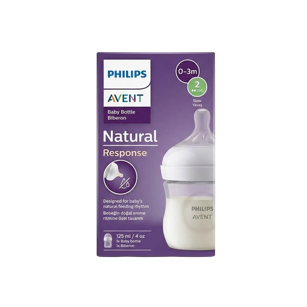 Philips Avent Natural Response Plastic Baby Bottle for Newborns + 0 Months - 125ml