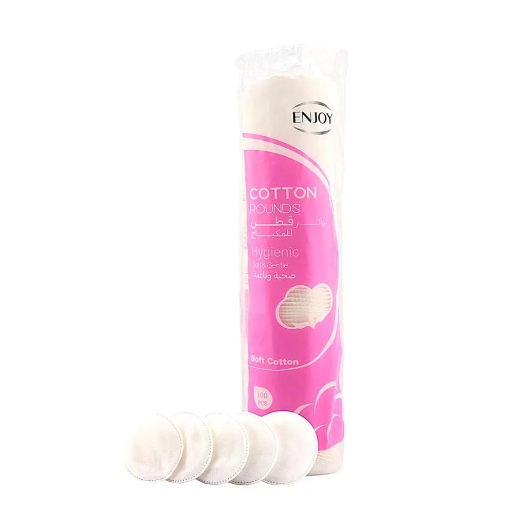 Enjoy 100 cotton pads for makeup removal and skin cleansing