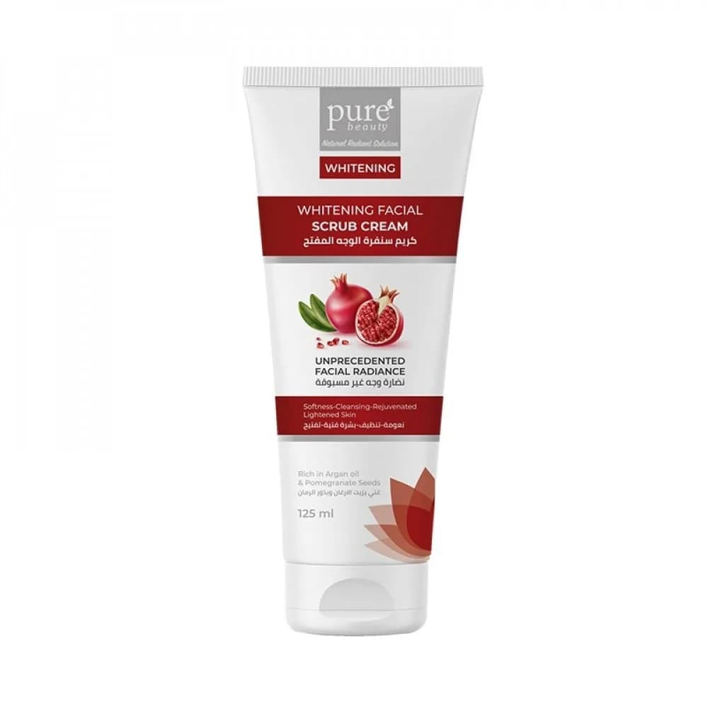Pure Beauty Brightening Facial Scrub Cream with Argan Oil and Pomegranate Seed Extract - 125ml