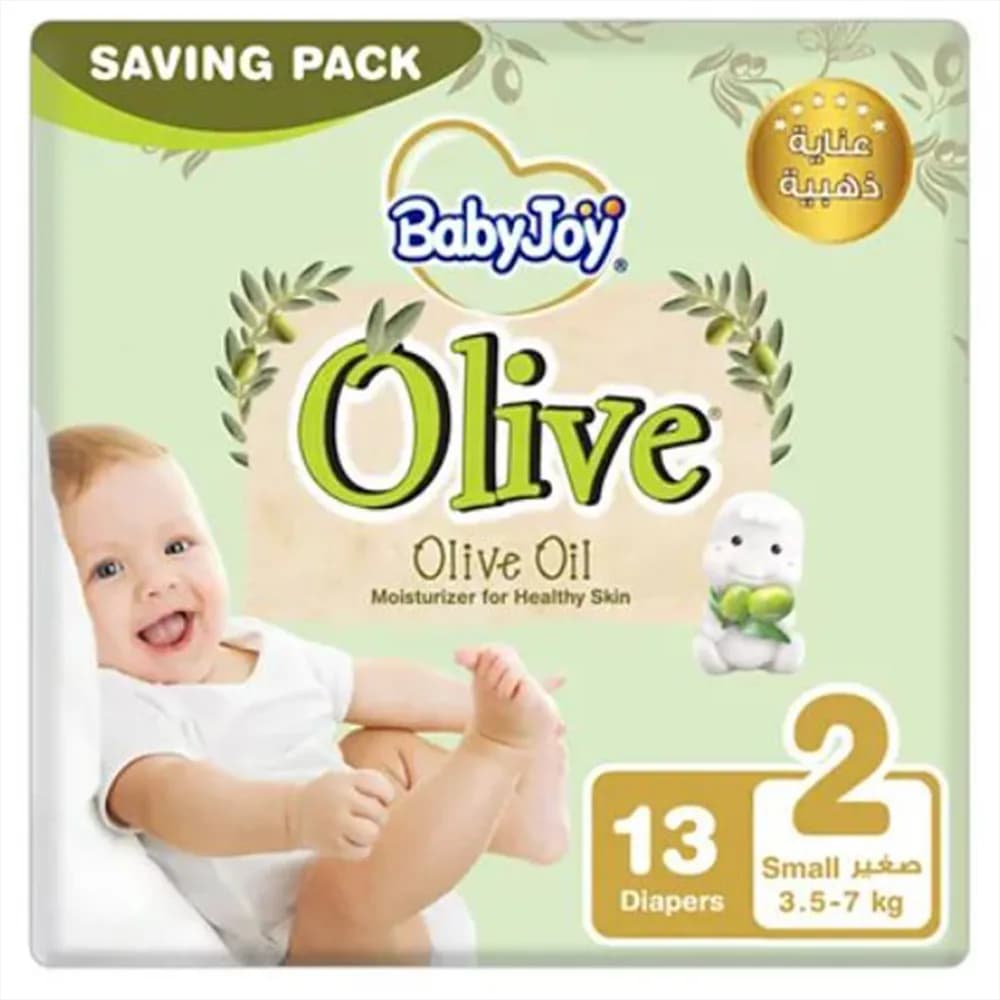 Baby Joy Healthy Skin Diapers with Olive Oil, Size 2, Pack of 13 Diapers