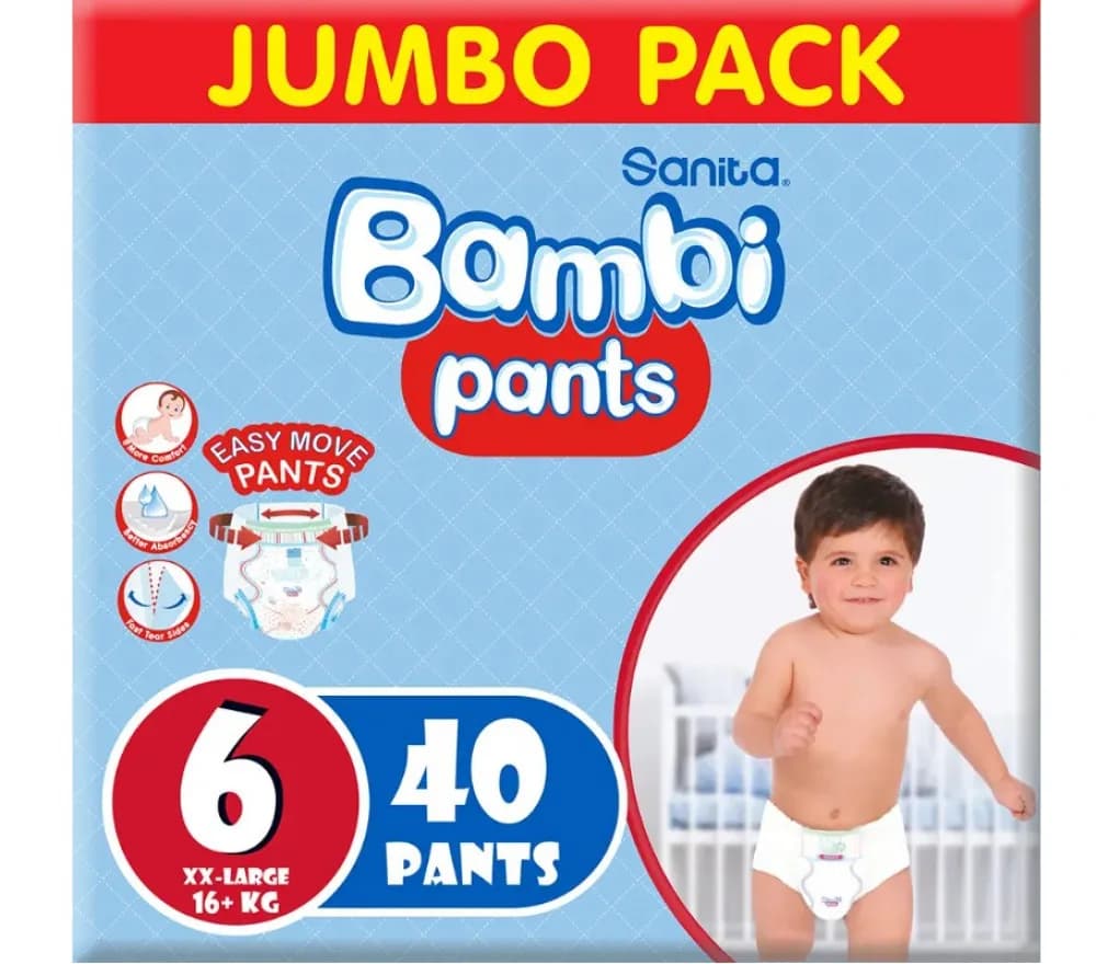 Bambi Panties Size (6) Jumbo Pack 40 Panties