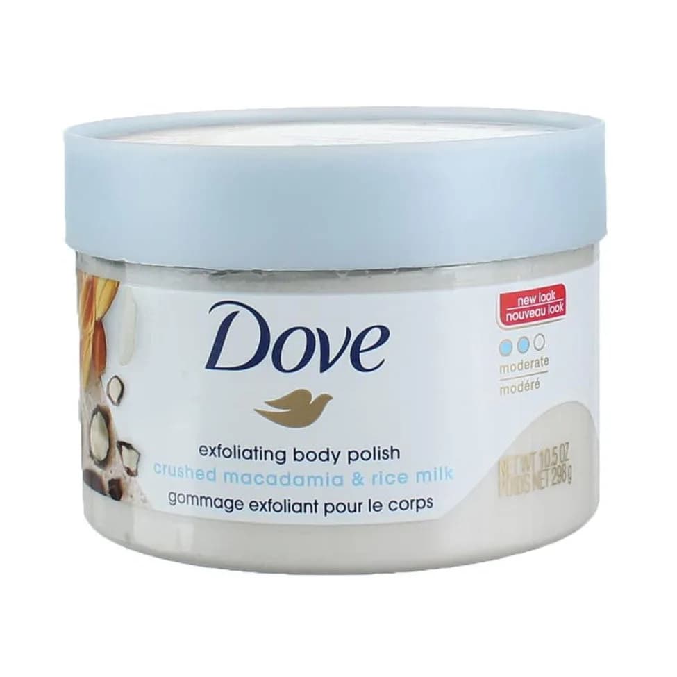 Dove Exfoliating Body Polish Macadamia Powder & Rice Milk - 298 gm