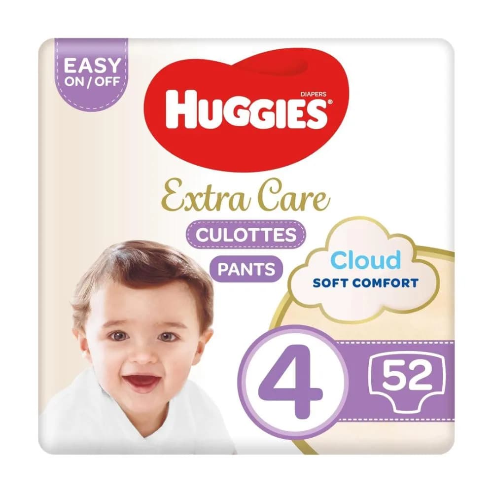 Huggies Extra Care Baby Diapers, Size 4, 9-14 kg, 52 Diapers