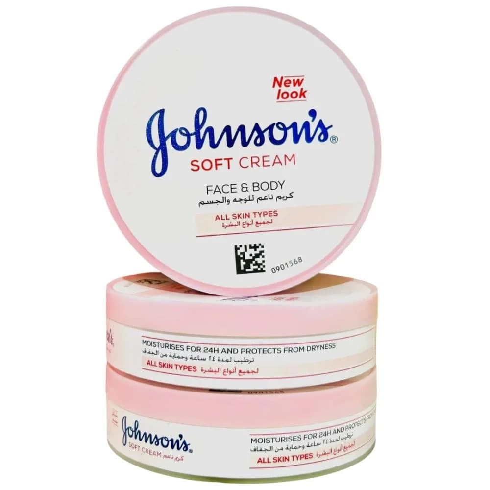 Johnson's Soft Moisturizing Cream for Face and Body for All Skin Types - 300ml